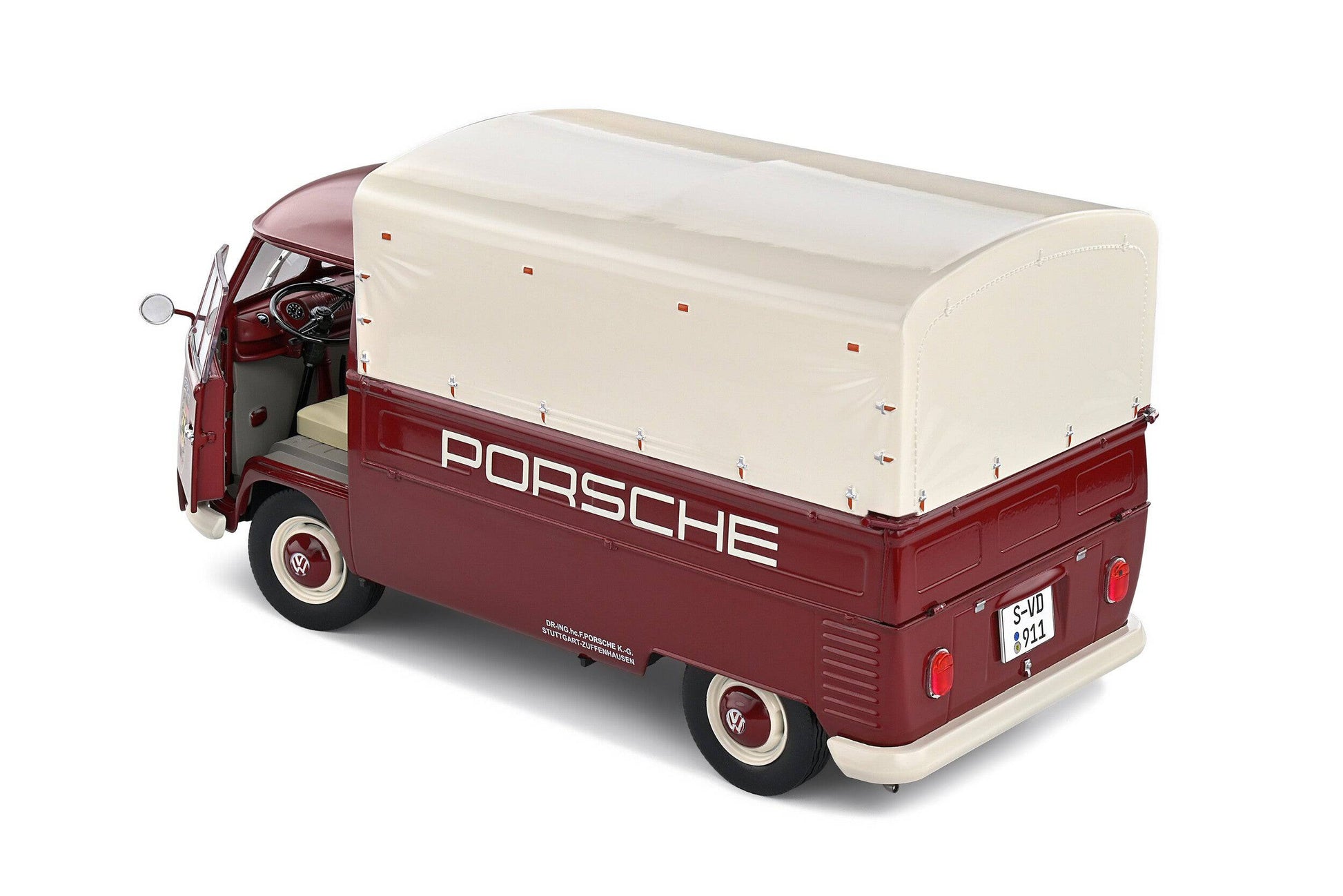Solido - Volkswagen Transporter (T1) "Porsche Service" (Red) 1:18 Scale Model Car - Model Cars Canada Inc.