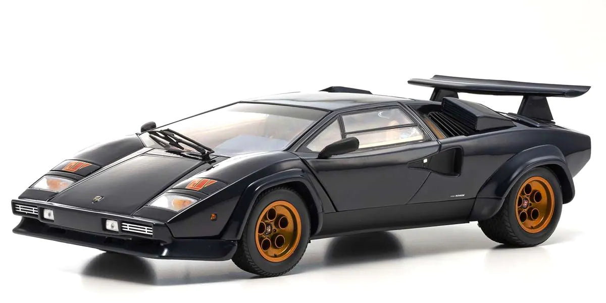 Kyosho - Lamborghini Countach Walter Wolf 3 (Dark Blue) 1:18 Scale Model Car