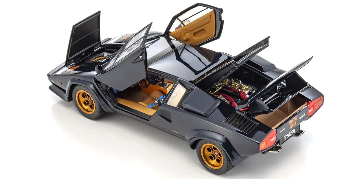 Kyosho - Lamborghini Countach Walter Wolf 3 (Dark Blue) 1:18 Scale Model Car