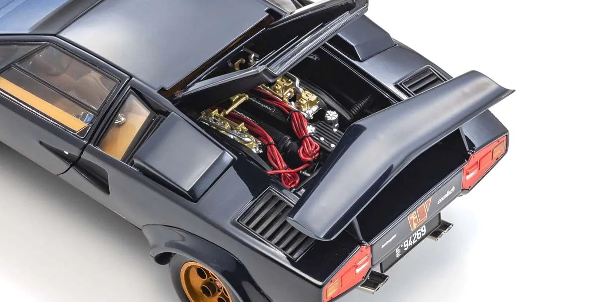 Kyosho - Lamborghini Countach Walter Wolf 3 (Dark Blue) 1:18 Scale Model Car