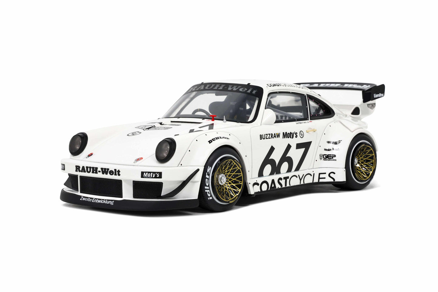 GT Spirit - RWB Porsche 911 (964) "Coast Cycles" (Carrara White) 1:18 Scale Model - Model Cars Canada Inc.