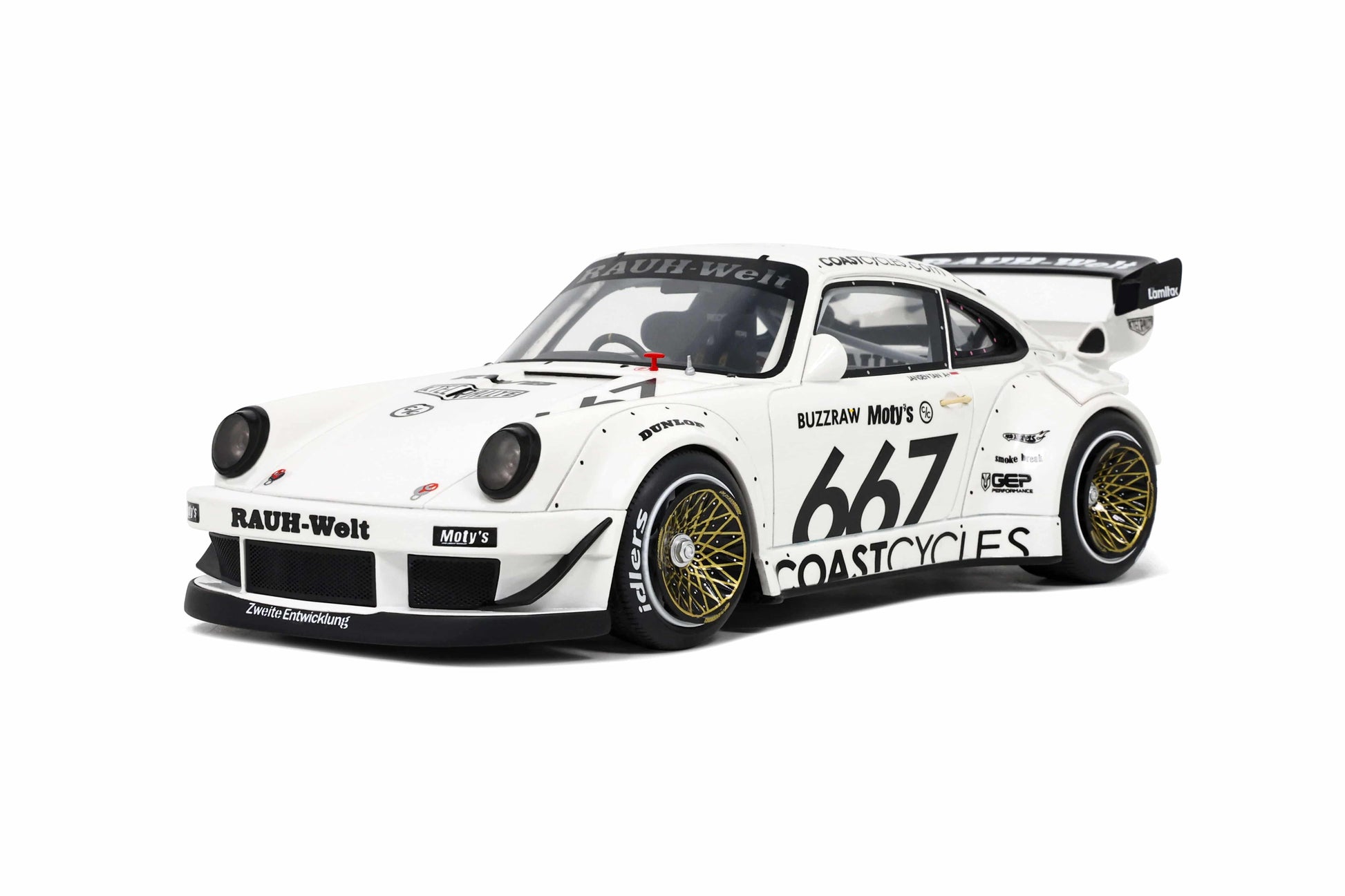 GT Spirit - RWB Porsche 911 (964) "Coast Cycles" (Carrara White) 1:18 Scale Model - Model Cars Canada Inc.