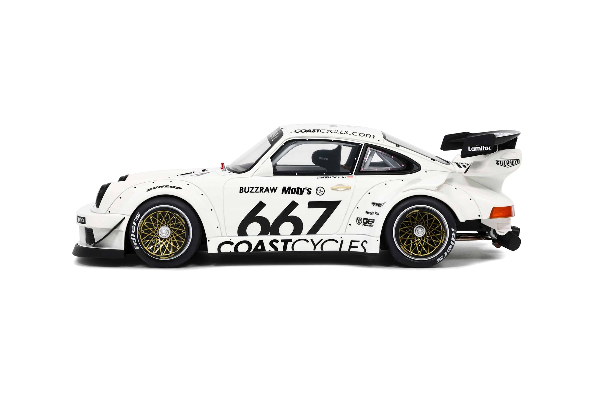 GT Spirit - RWB Porsche 911 (964) "Coast Cycles" (Carrara White) 1:18 Scale Model - Model Cars Canada Inc.