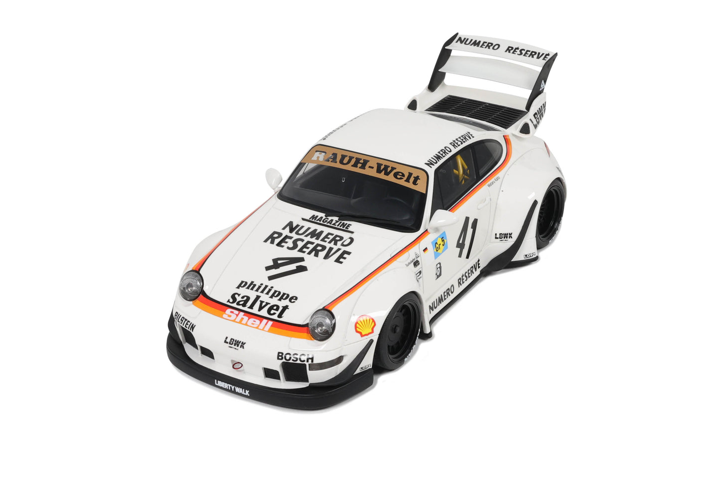 GT Spirit - RWB x Liberty Walk Porsche 911 (993) "Kato San" (Carrara White) 1:18 Scale Model - Model Cars Canada Inc.