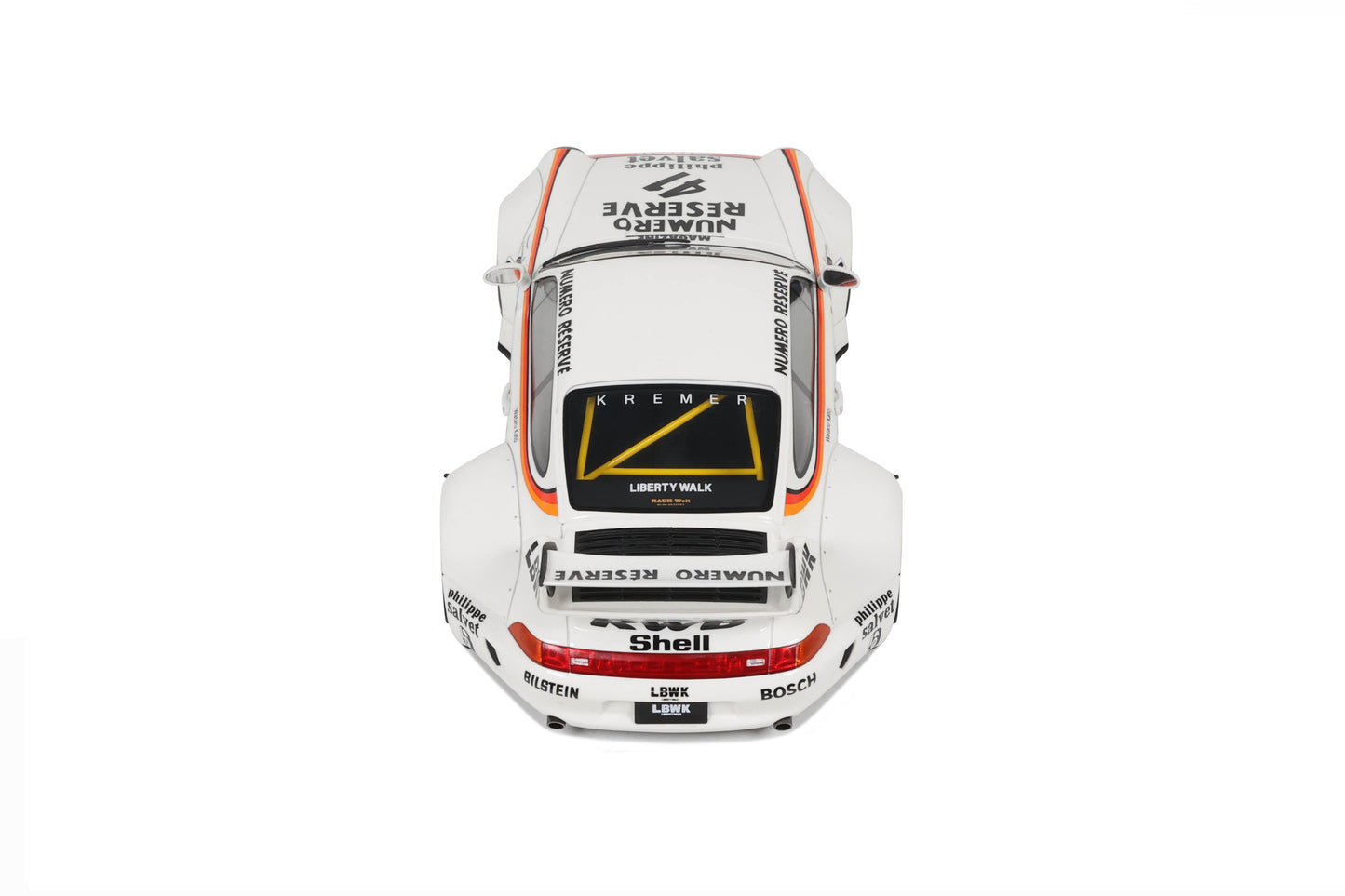 GT Spirit - RWB x Liberty Walk Porsche 911 (993) "Kato San" (Carrara White) 1:18 Scale Model - Model Cars Canada Inc.