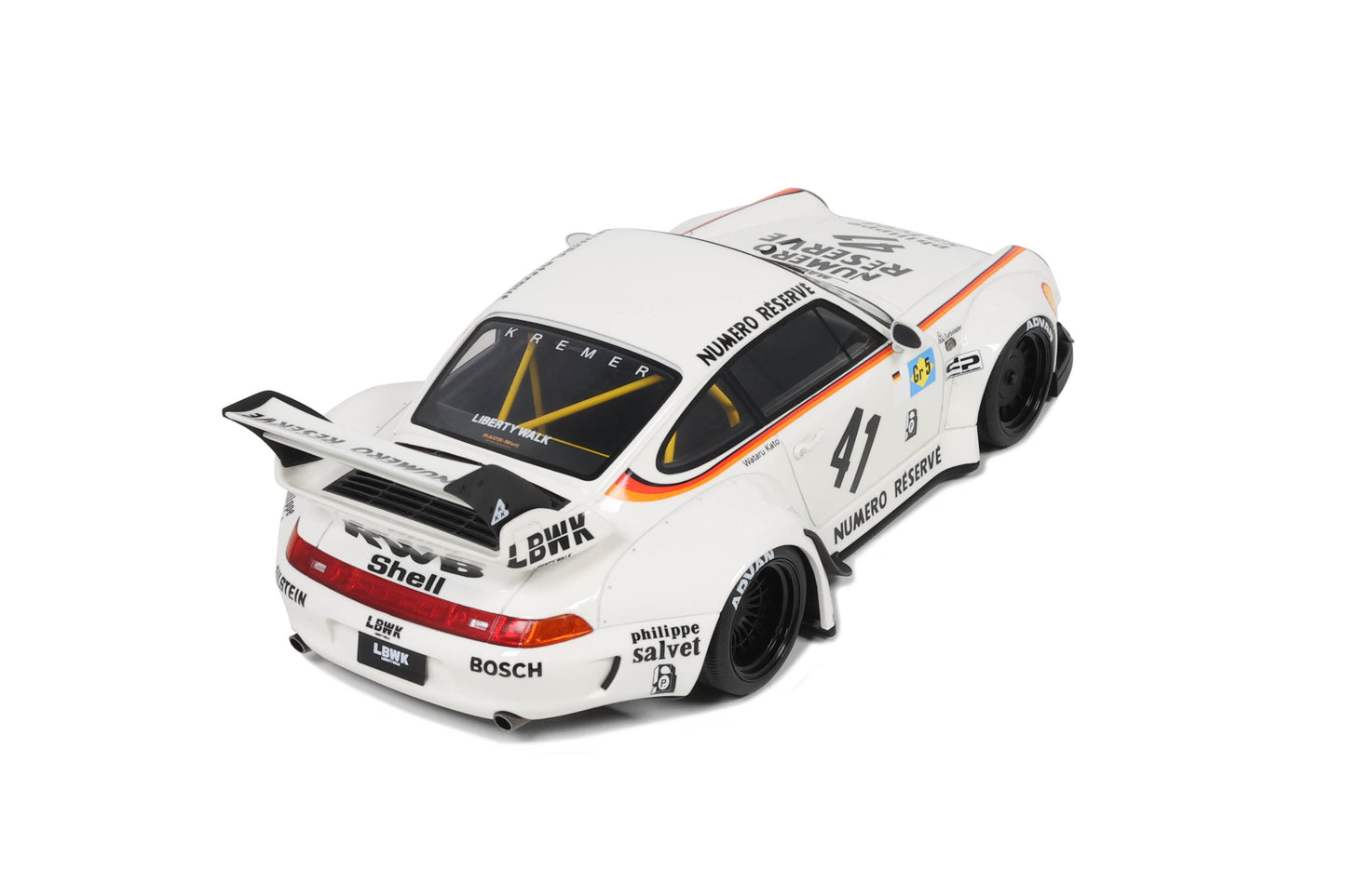 GT Spirit - RWB x Liberty Walk Porsche 911 (993) "Kato San" (Carrara White) 1:18 Scale Model - Model Cars Canada Inc.