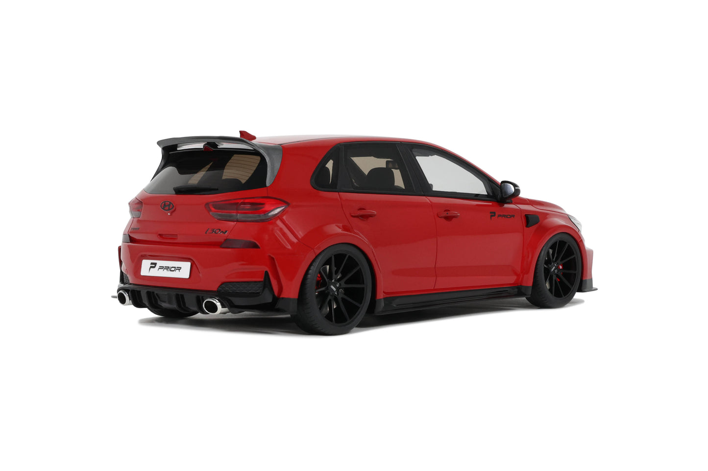 OttOmobile - Prior Design Hyundai i30 N (Engine Red) 1:18 Scale Model Car