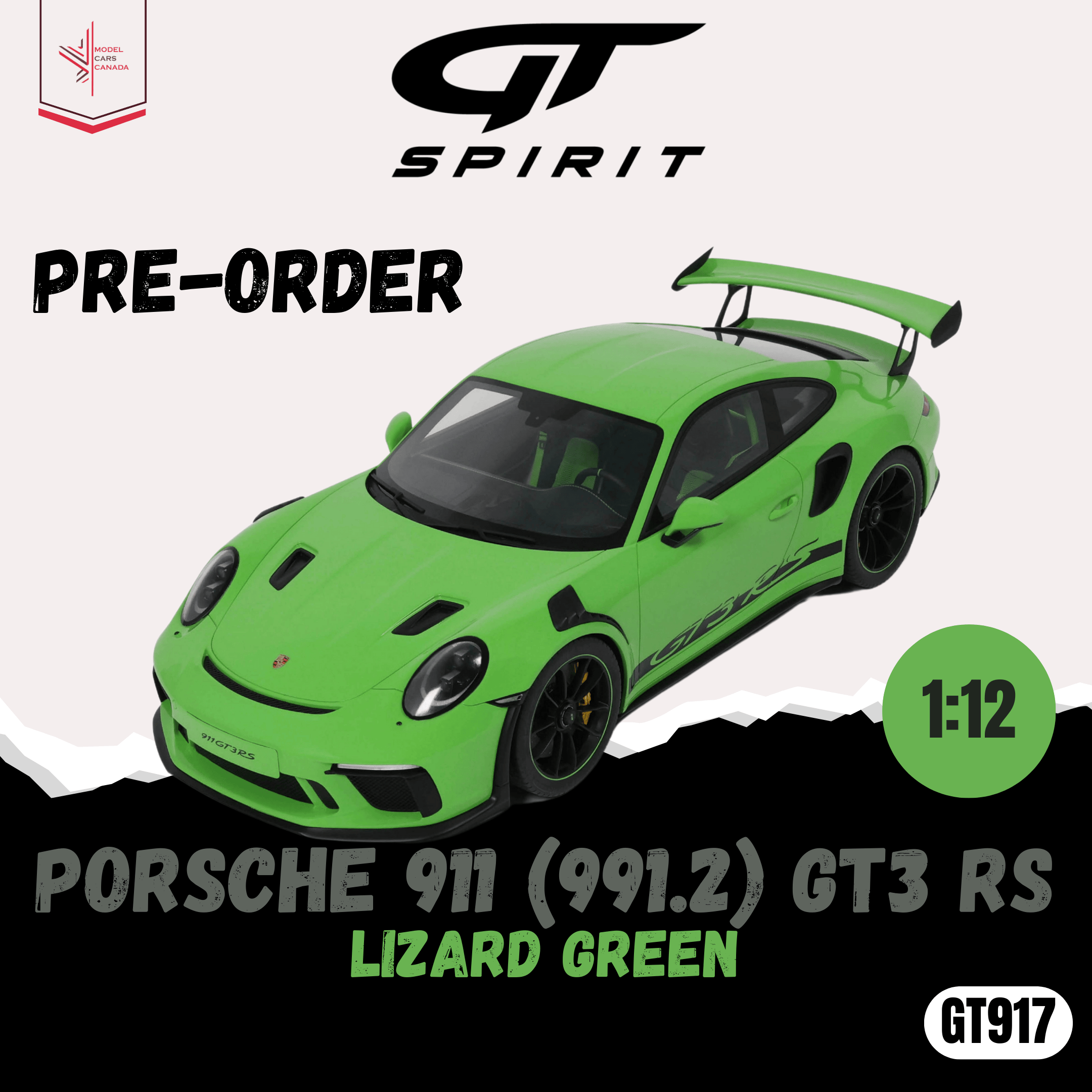 GT Spirit - Porsche 911 (991.2) GT3 RS (Lizard Green) 1:12 Scale Model