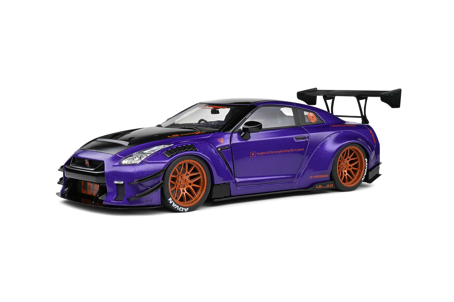Solido - Liberty Walk Nissan GT-R (R35) V2.0 (Purple) 1:18 Scale Model Car - Model Cars Canada Inc.