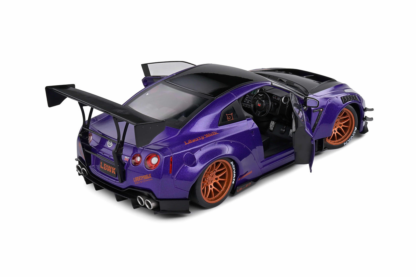 Solido - Liberty Walk Nissan GT-R (R35) V2.0 (Purple) 1:18 Scale Model Car - Model Cars Canada Inc.