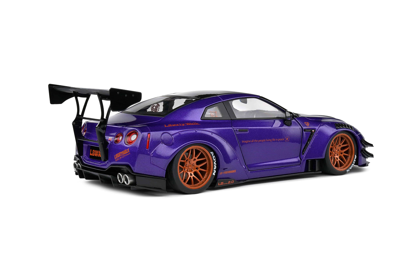 Solido - Liberty Walk Nissan GT-R (R35) V2.0 (Purple) 1:18 Scale Model Car - Model Cars Canada Inc.