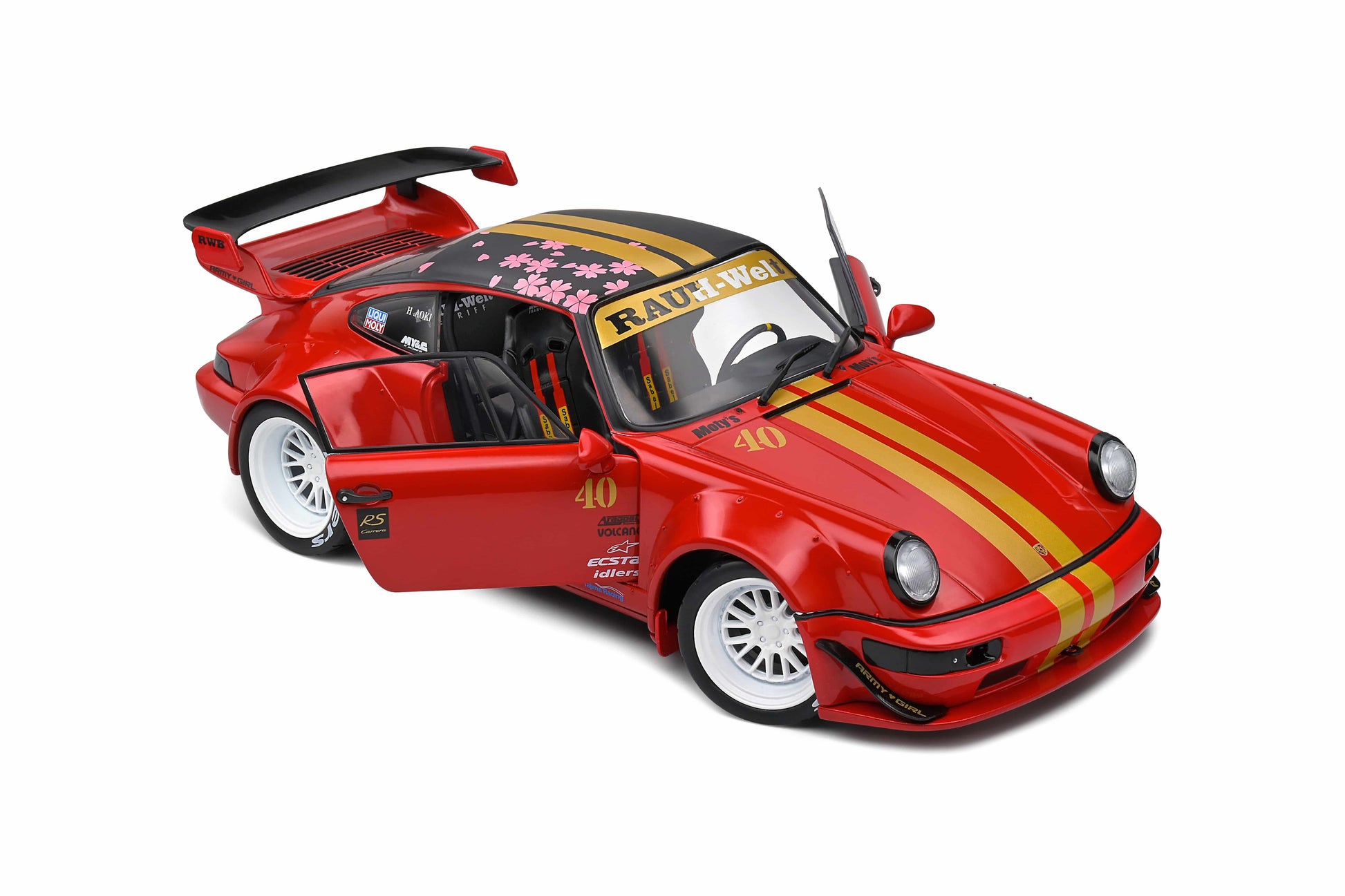 Solido - RWB Porsche 911 (964) "Sakura" (Red) 1:18 Scale Model Car - Model Cars Canada Inc.