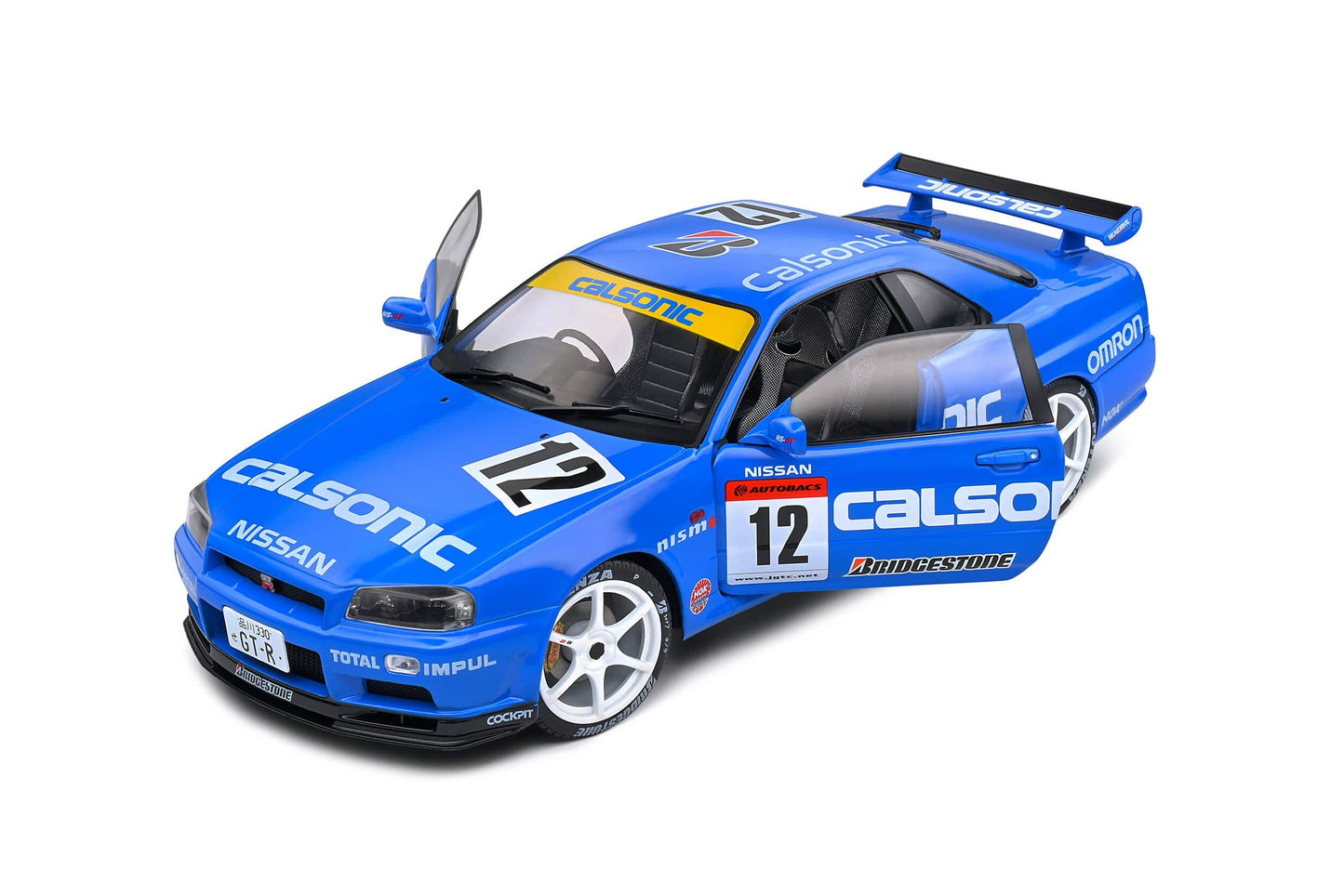 Solido - Nissan Skyline GT-R (R34) "Modified" (Calsonic Blue) 1:18 Scale Model Car - Model Cars Canada Inc.