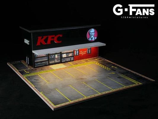 G Fans - KFC Restaurant (Building and Parking) 1:64 Scale Diorama - Model Cars Canada Inc.