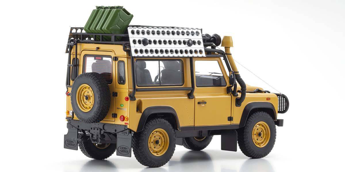 Kyosho - Land Rover Defender 90 " Camel Trophy" (Yellow) 1:18 Scale Model Car - Model Cars Canada Inc.