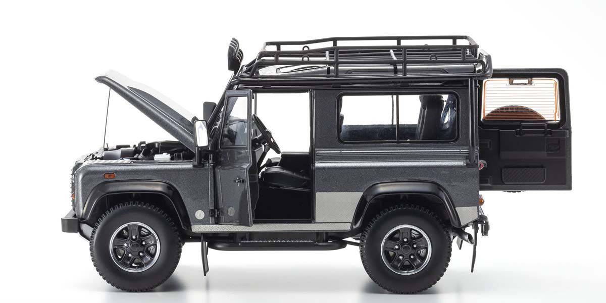 Kyosho - Land Rover Defender 90 "Final Edition" (Gray) 1:18 Scale Model Car - Model Cars Canada Inc.