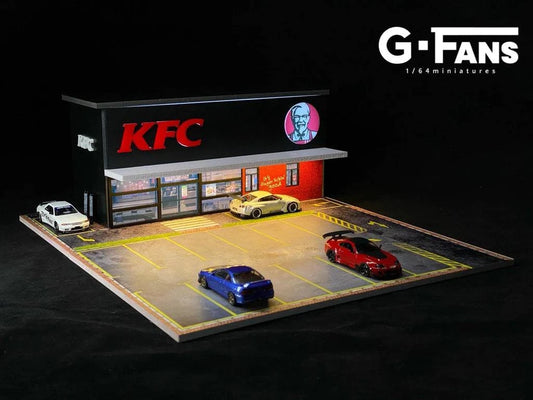 G Fans - KFC Restaurant (Building and Parking) 1:64 Scale Diorama - Model Cars Canada Inc.