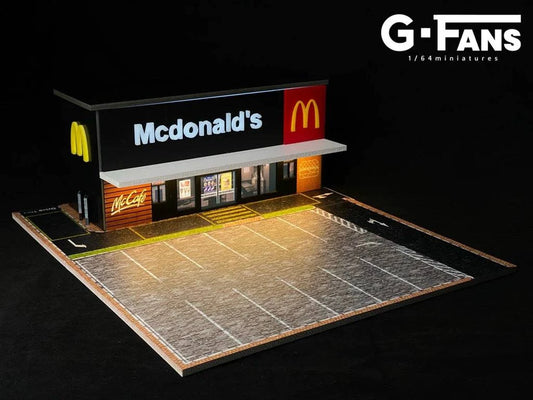G Fans - McDonalds Restaurant (Building and Parking) 1:64 Scale Diorama - Model Cars Canada Inc.
