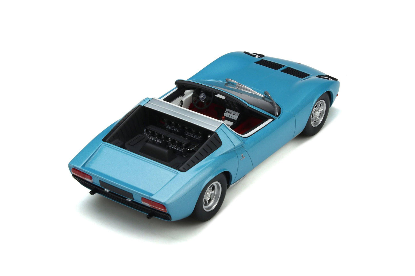GT Spirit - Lamborghini Miura P400 Roadster (1968) (Azzuro Cielo Blue) 1:18 Scale Model Car - Model Cars Canada Inc.