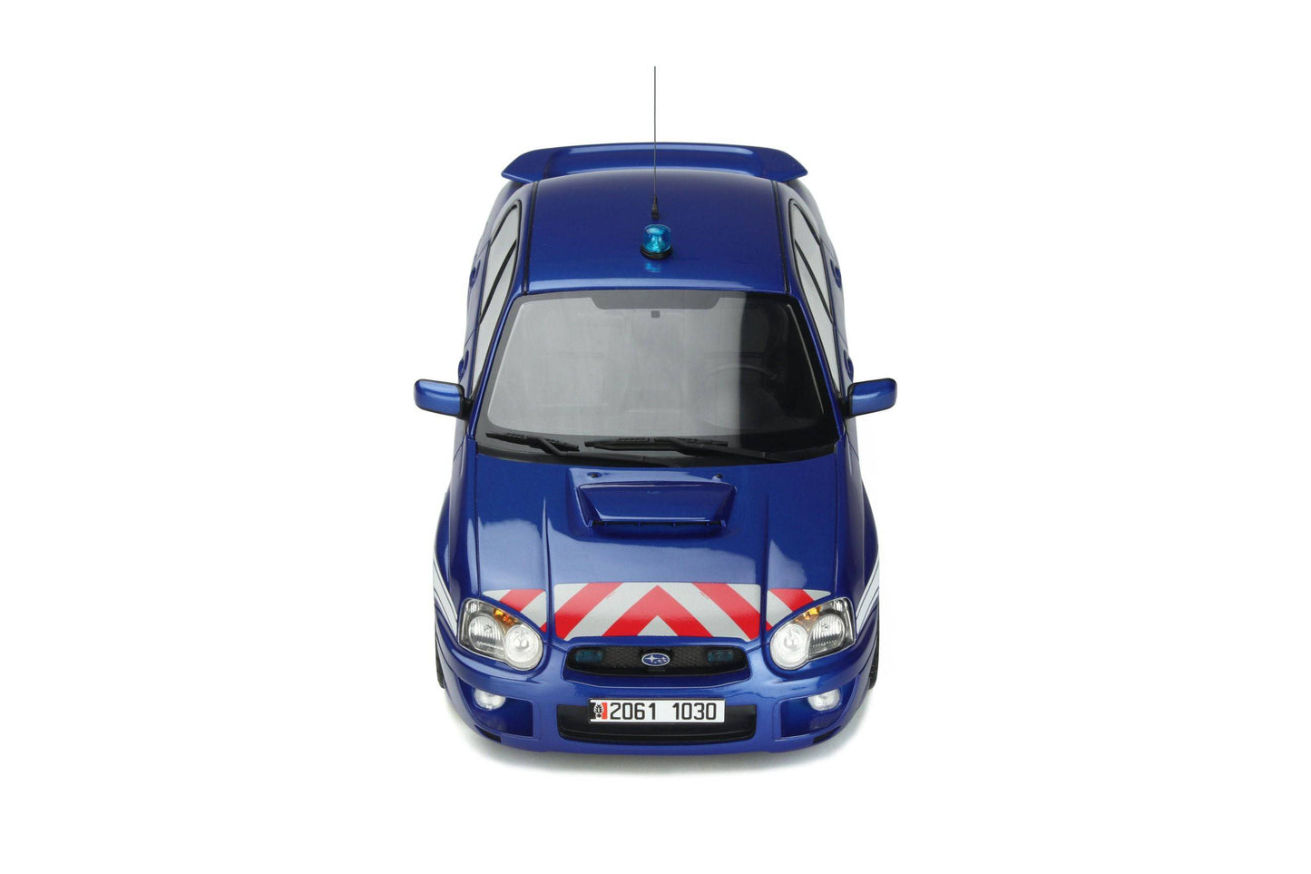 OttOmobile - Subaru Impreza WRX "Gendarmerie Police Car" (World Rally Blue) 1:18 Scale Model Car