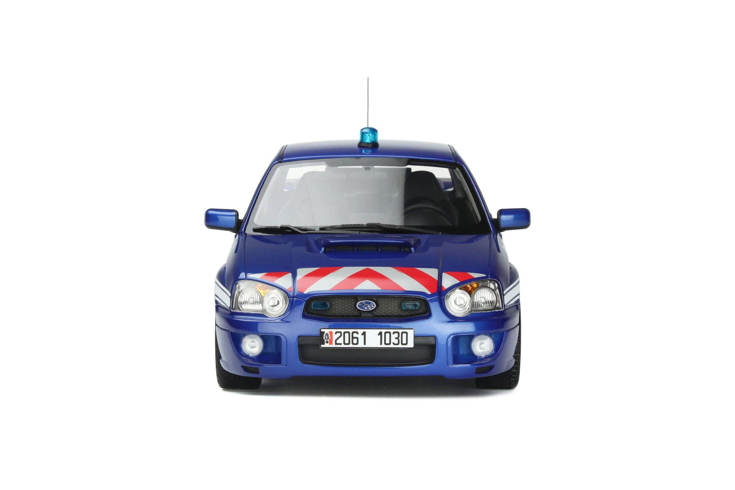 OttOmobile - Subaru Impreza WRX "Gendarmerie Police Car" (World Rally Blue) 1:18 Scale Model Car