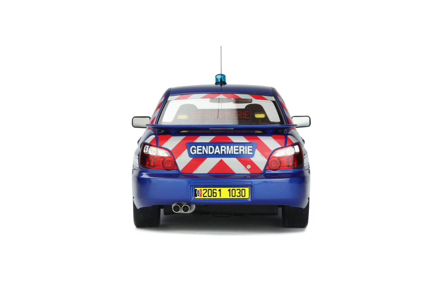 OttOmobile - Subaru Impreza WRX "Gendarmerie Police Car" (World Rally Blue) 1:18 Scale Model Car