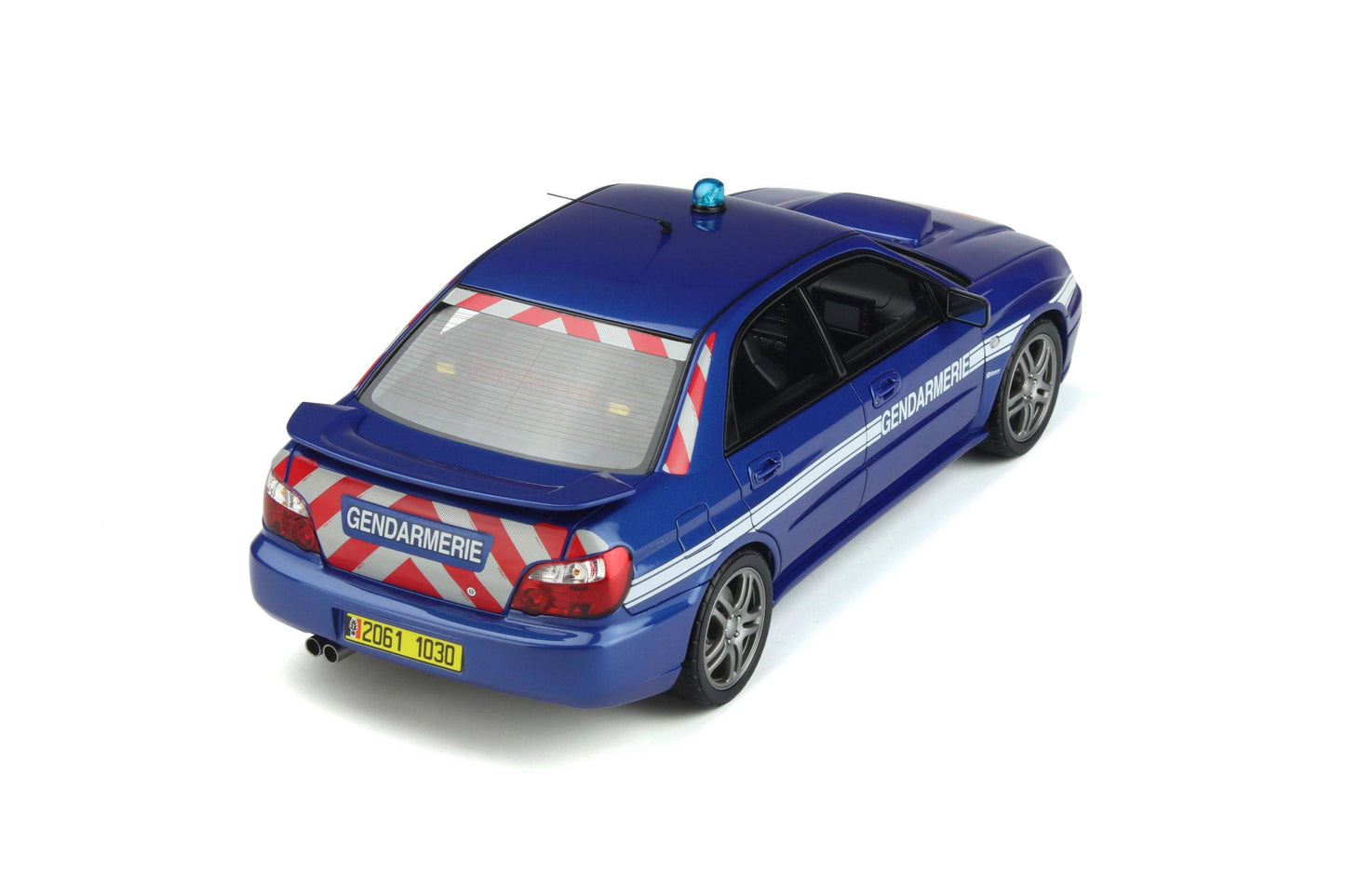OttOmobile - Subaru Impreza WRX "Gendarmerie Police Car" (World Rally Blue) 1:18 Scale Model Car