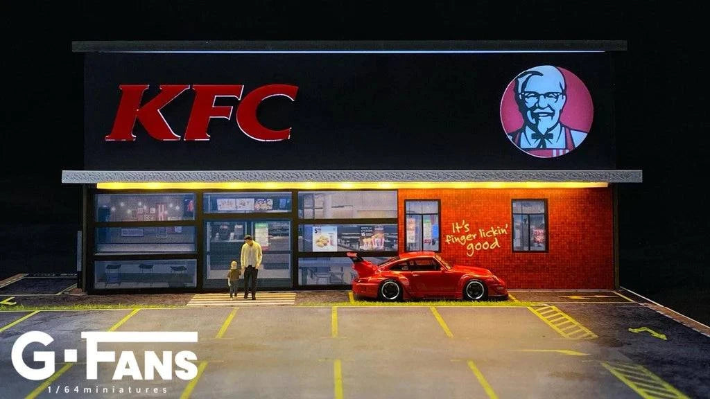 G Fans - KFC Restaurant (Building and Parking) 1:64 Scale Diorama - Model Cars Canada Inc.