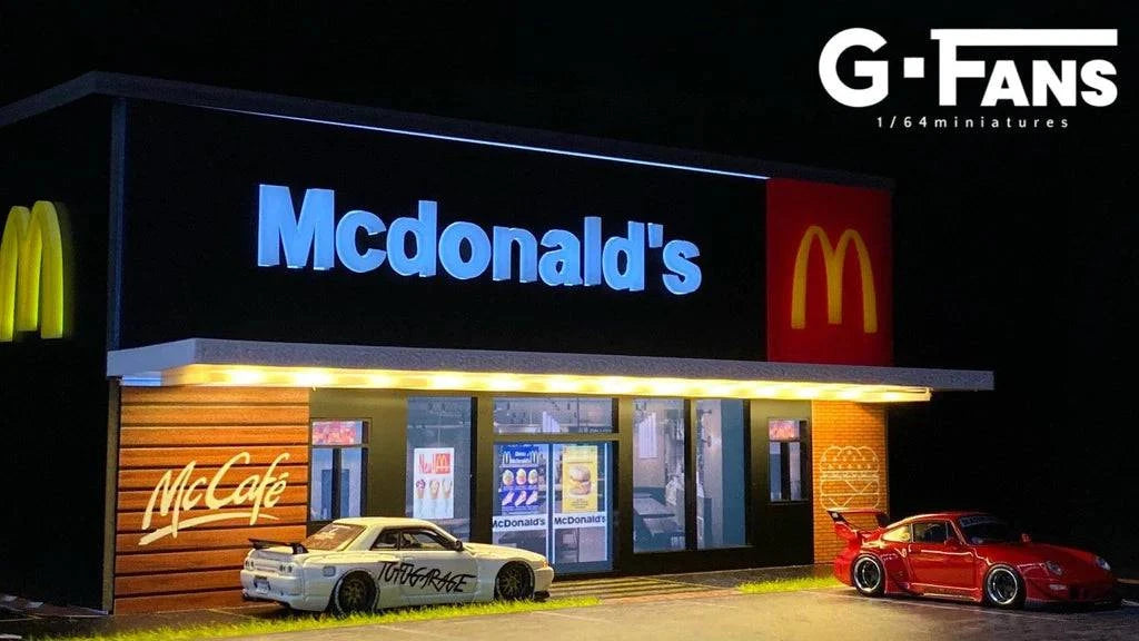 G Fans - McDonalds Restaurant (Building and Parking) 1:64 Scale Diorama - Model Cars Canada Inc.