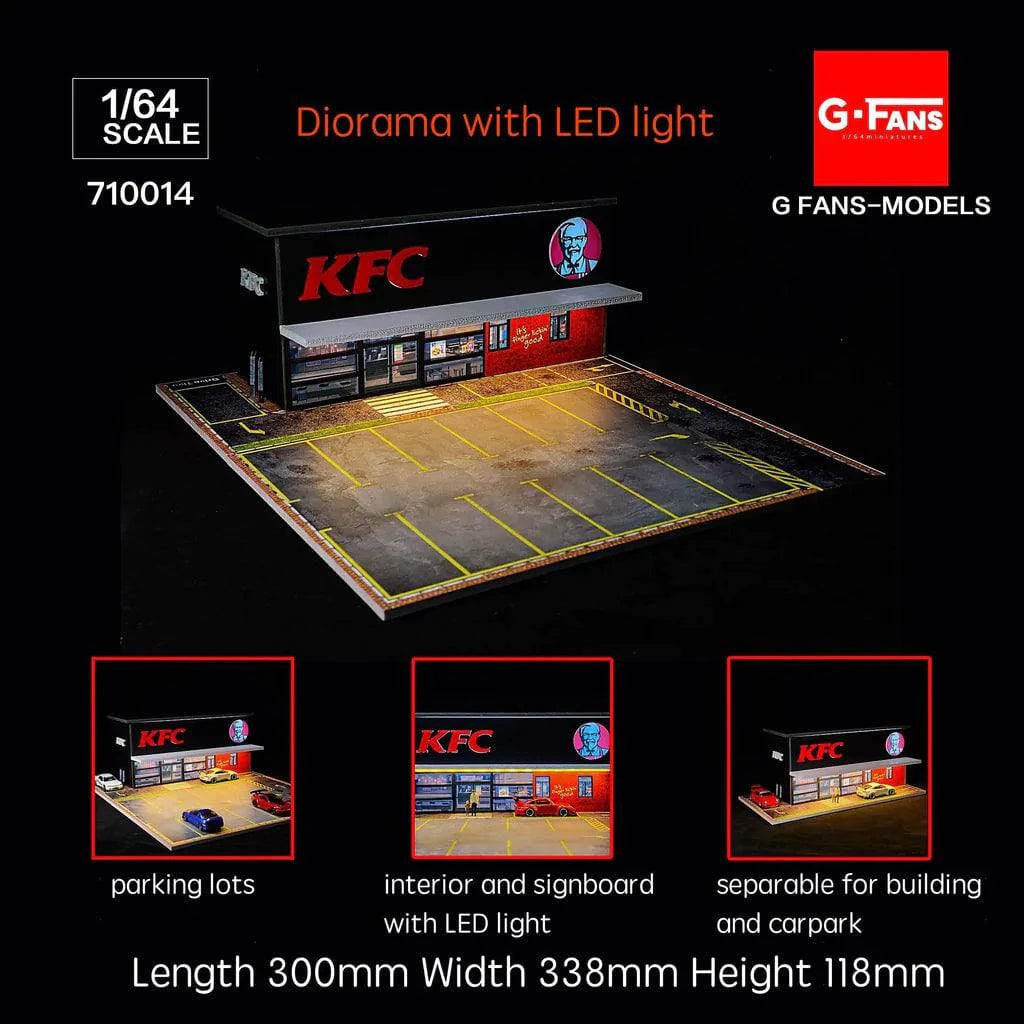 G Fans - KFC Restaurant (Building and Parking) 1:64 Scale Diorama - Model Cars Canada Inc.