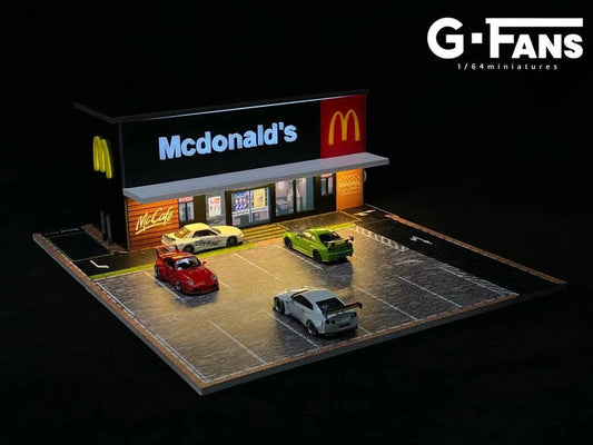 G Fans - McDonalds Restaurant (Building and Parking) 1:64 Scale Diorama - Model Cars Canada Inc.