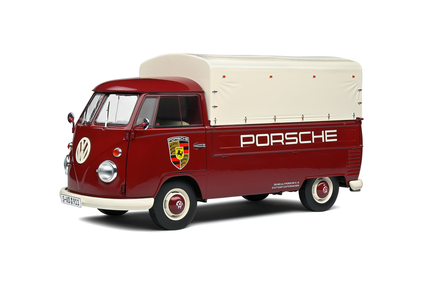 Solido - Volkswagen Transporter (T1) "Porsche Service" (Red) 1:18 Scale Model Car