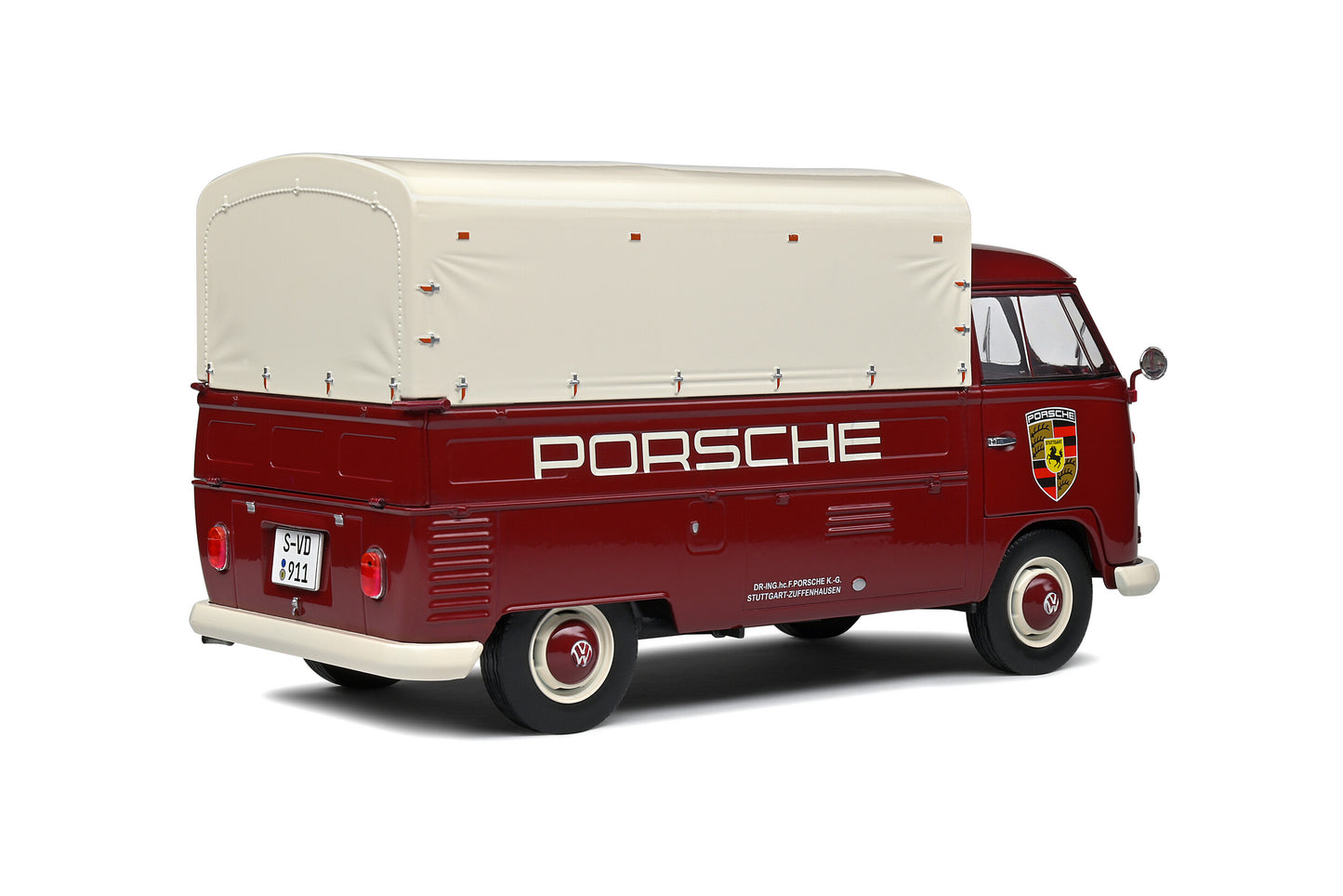 Solido - Volkswagen Transporter (T1) "Porsche Service" (Red) 1:18 Scale Model Car