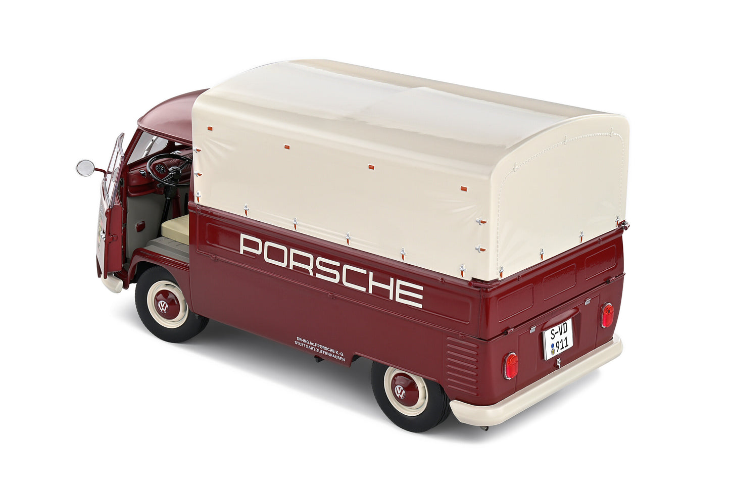 Solido - Volkswagen Transporter (T1) "Porsche Service" (Red) 1:18 Scale Model Car