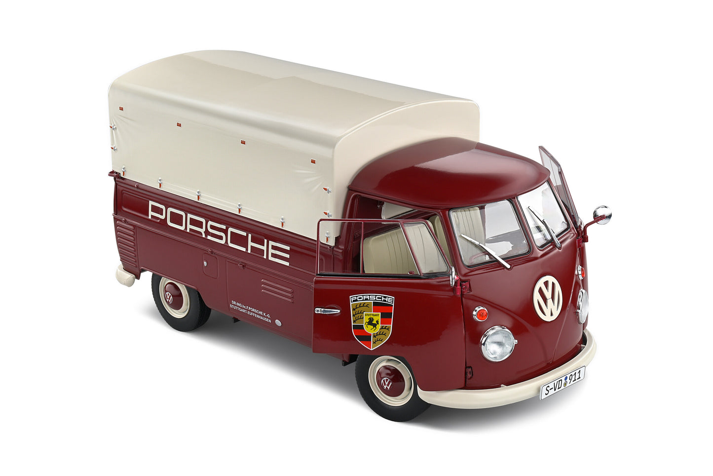 Solido - Volkswagen Transporter (T1) "Porsche Service" (Red) 1:18 Scale Model Car