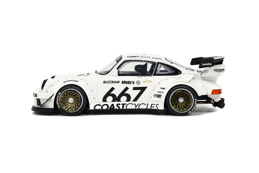 GT Spirit - RWB Porsche 911 (964) "Coast Cycles" (Carrara White) 1:18 Scale Model