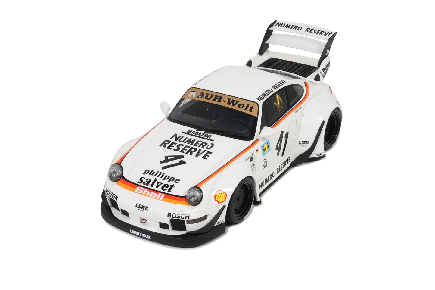 GT Spirit - RWB x Liberty Walk Porsche 911 (993) "Kato San" (Carrara White) 1:18 Scale Model