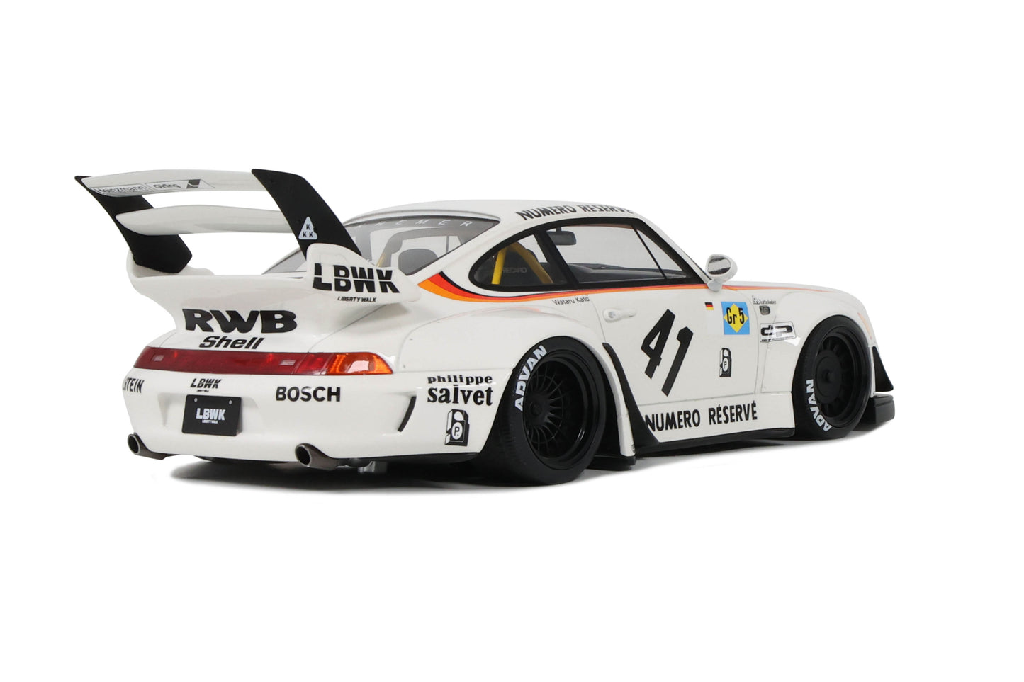 GT Spirit - RWB x Liberty Walk Porsche 911 (993) "Kato San" (Carrara White) 1:18 Scale Model