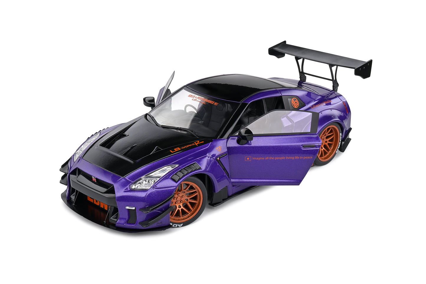 Solido - Liberty Walk Nissan GT-R (R35) V2.0 (Purple) 1:18 Scale Model Car