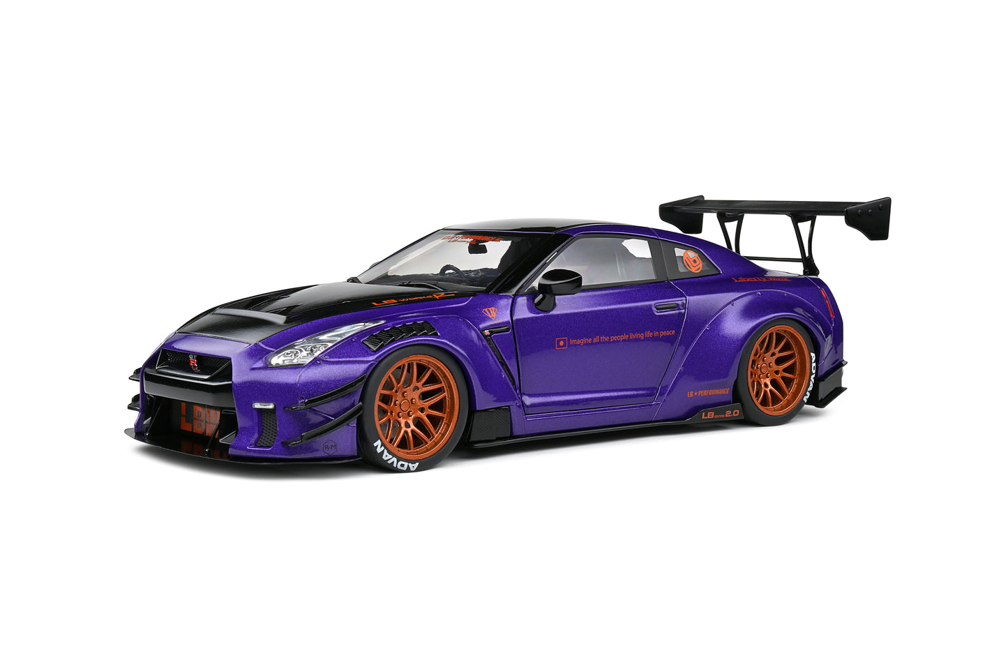 Solido - Liberty Walk Nissan GT-R (R35) V2.0 (Purple) 1:18 Scale Model Car