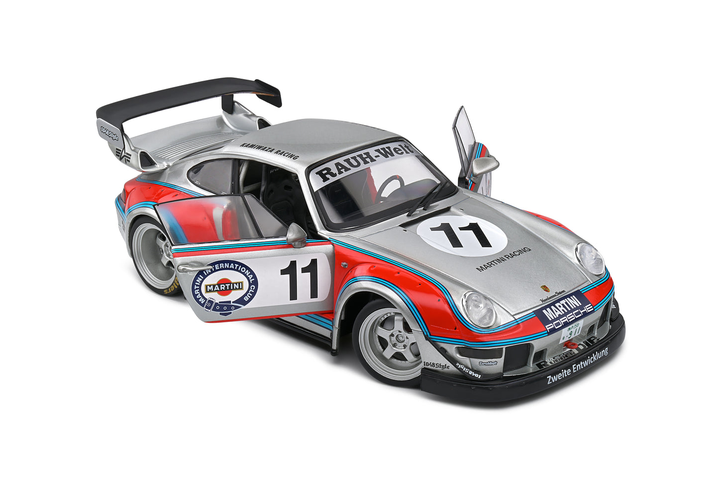 Solido - RWB Porsche 911 (993) "Martini" (Grey) 1:18 Scale Model Car