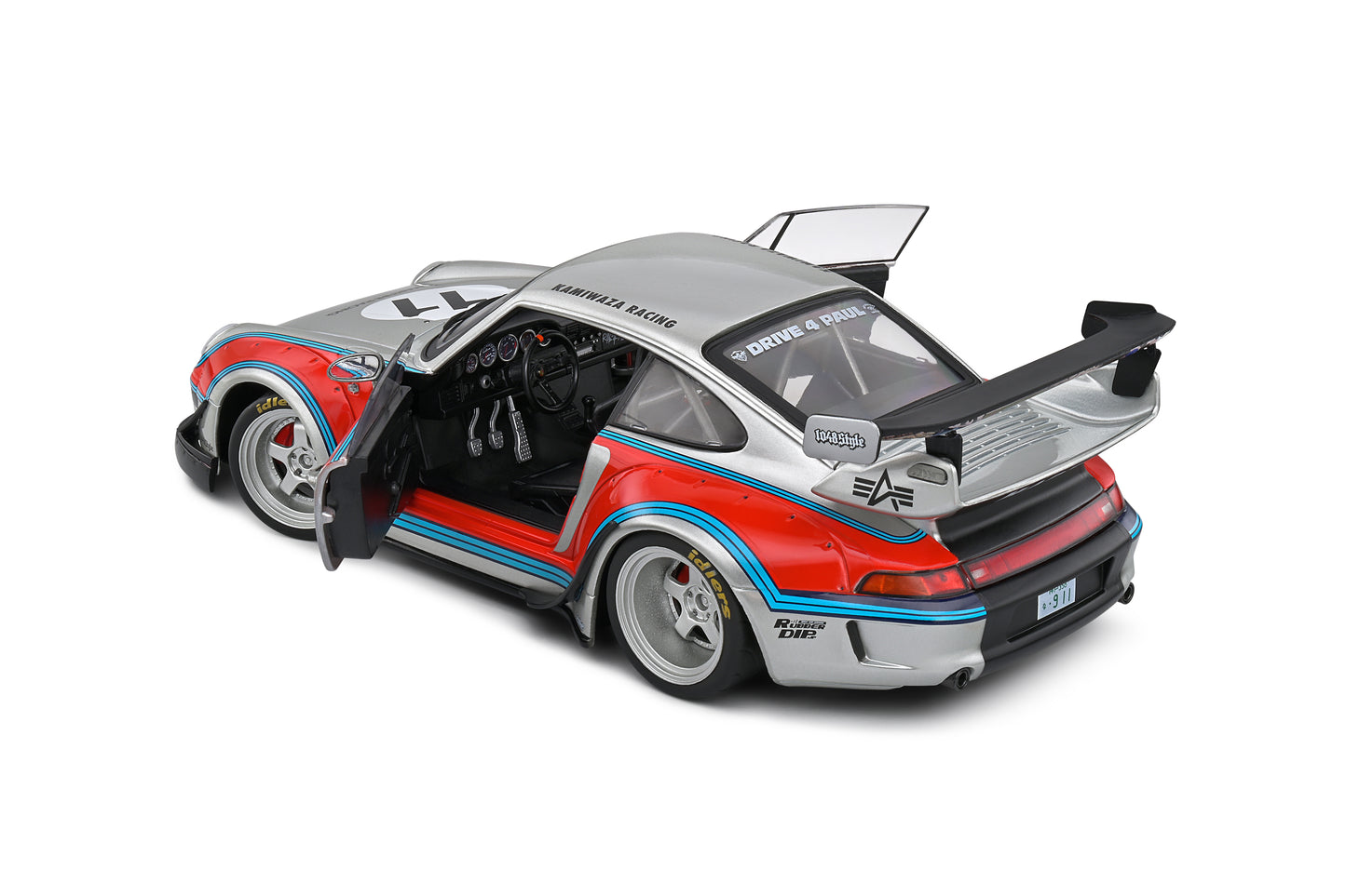 Solido - RWB Porsche 911 (993) "Martini" (Grey) 1:18 Scale Model Car