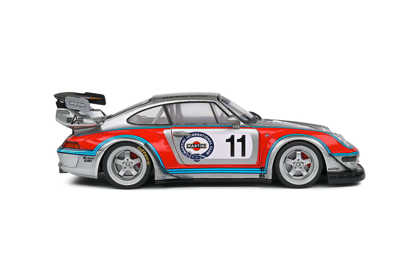 Solido - RWB Porsche 911 (993) "Martini" (Grey) 1:18 Scale Model Car