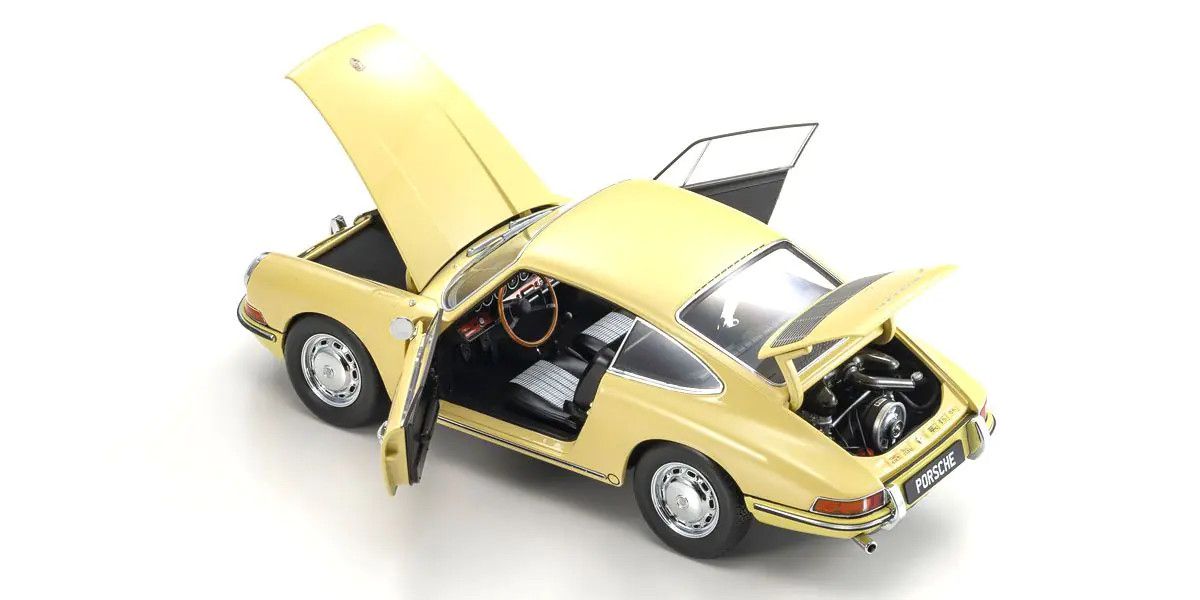 Kyosho - Porsche 911 (901) 1964 (Champagne Yellow) 1:18 Scale Model Car