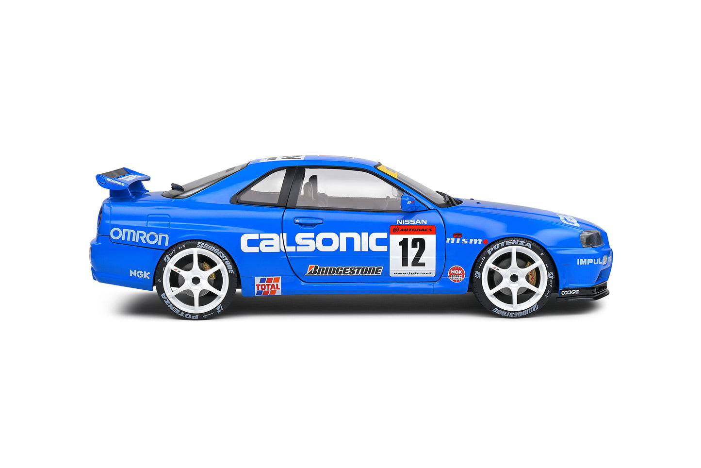 Solido - Nissan Skyline GT-R (R34) "Modified" (Calsonic Blue) 1:18 Scale Model Car