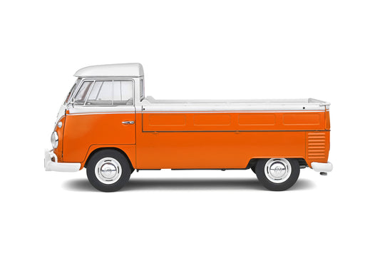 Solido - Volkswagen Transporter T1 Pick-Up with Surfboard (Orange & White) 1:18 Scale Model Car