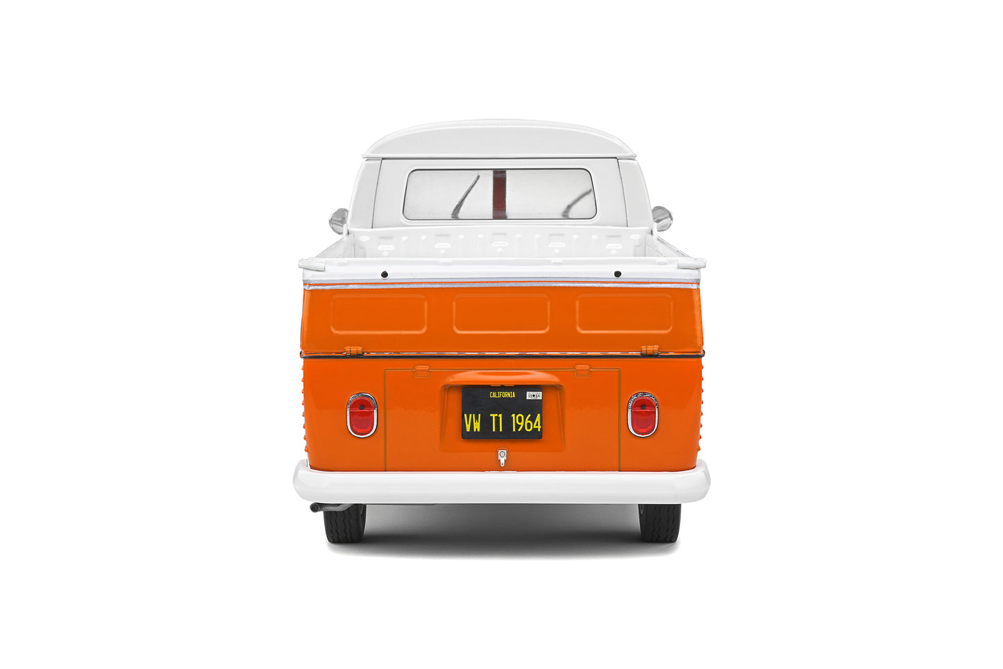Solido - Volkswagen Transporter T1 Pick-Up with Surfboard (Orange & White) 1:18 Scale Model Car