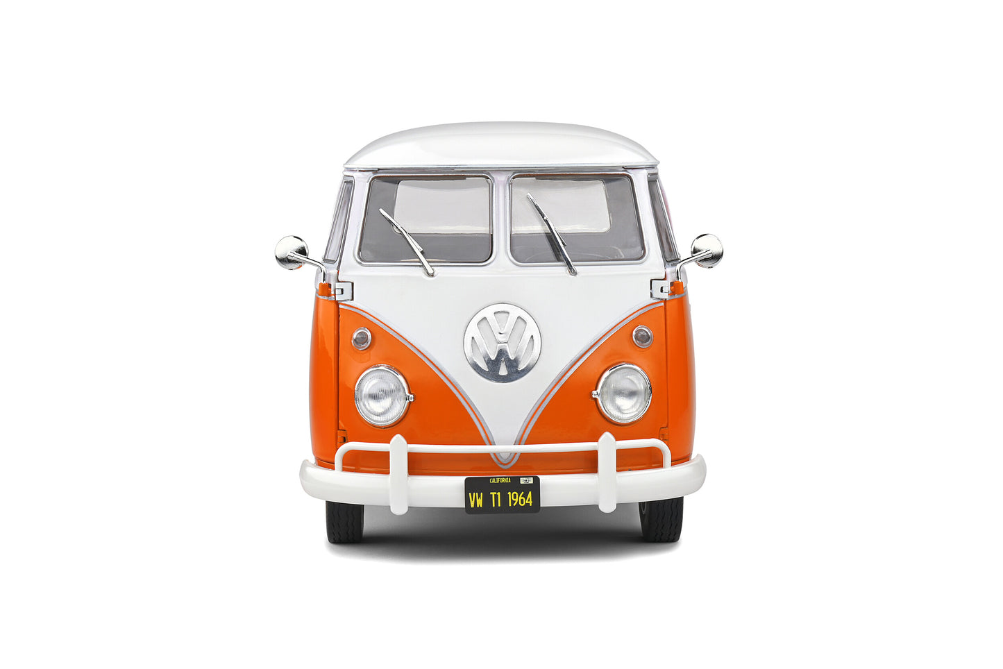 Solido - Volkswagen Transporter T1 Pick-Up with Surfboard (Orange & White) 1:18 Scale Model Car