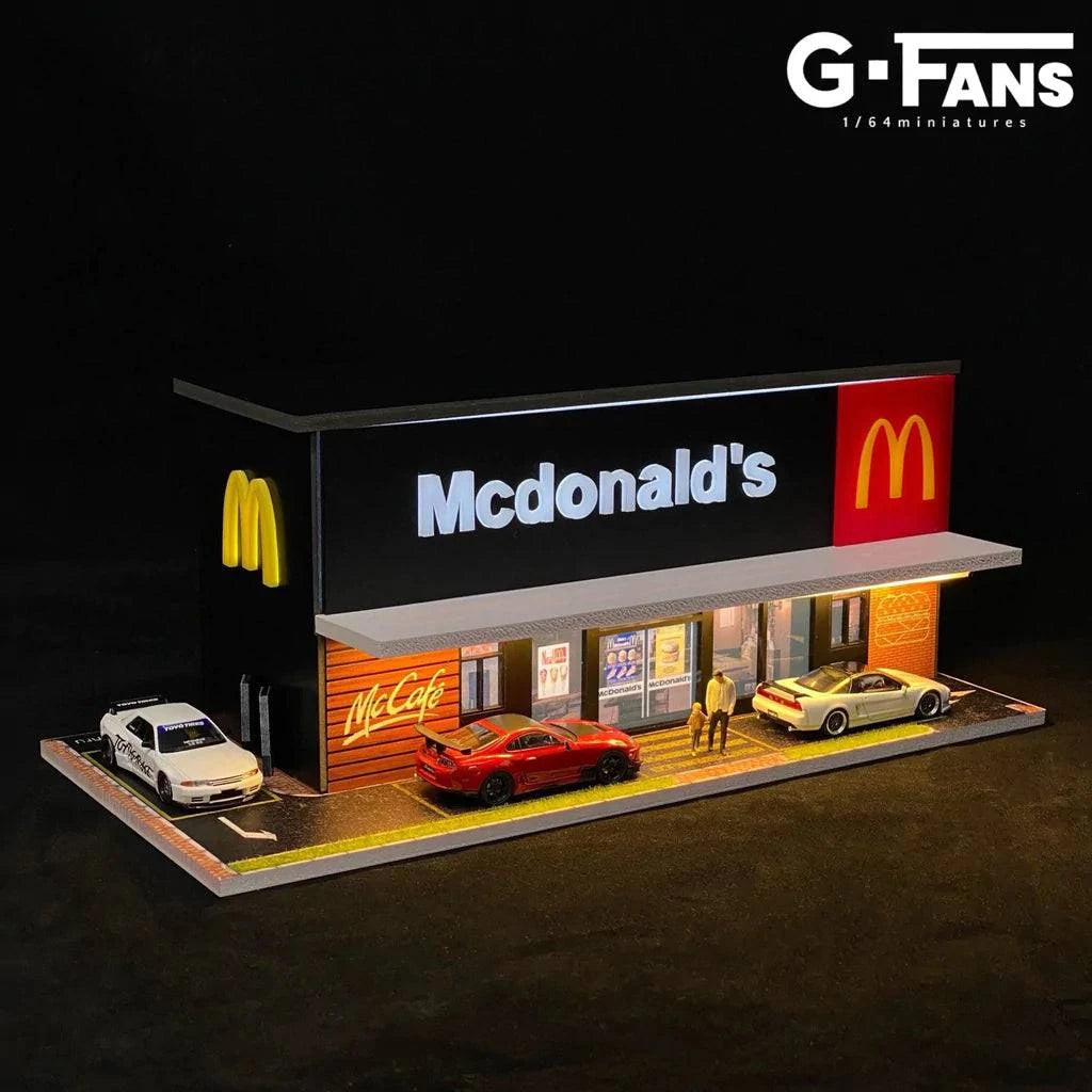 G Fans - McDonalds Restaurant (Building and Parking) 1:64 Scale Diorama - Model Cars Canada Inc.