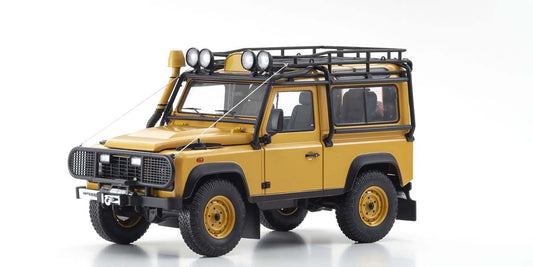 Kyosho - Land Rover Defender 90 " Camel Trophy" (Yellow) 1:18 Scale Model Car
